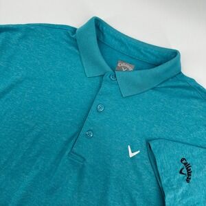 Callaway Opti-Dri‎ Golf Polo Shirt Mens Large Turquoise Short Sleeve Athletic